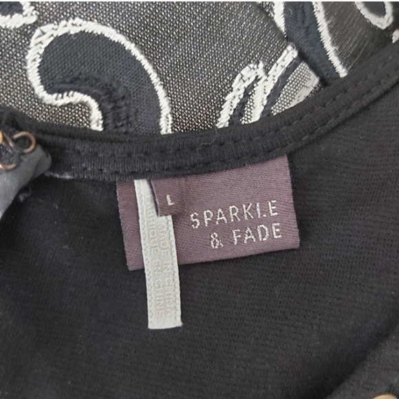 Sparkle & Fade dress black tank bodycon midi studded sleeveless - Picture 13 of 14